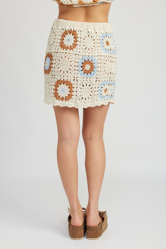 HIGH WAIST CROCHET MINI SKIRT-Charmful Clothing Boutique