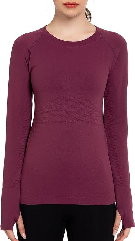 Long Sleeve Workout Shirts for Women-Charmful Clothing Boutique
