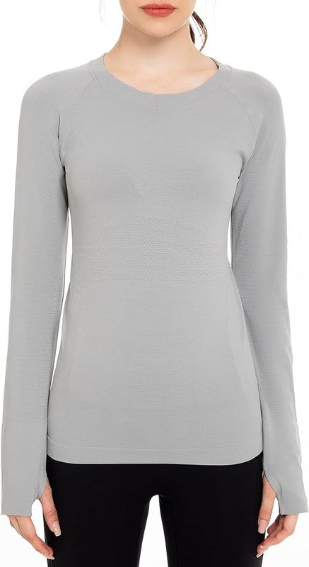 Long Sleeve Workout Shirts for Women-Charmful Clothing Boutique
