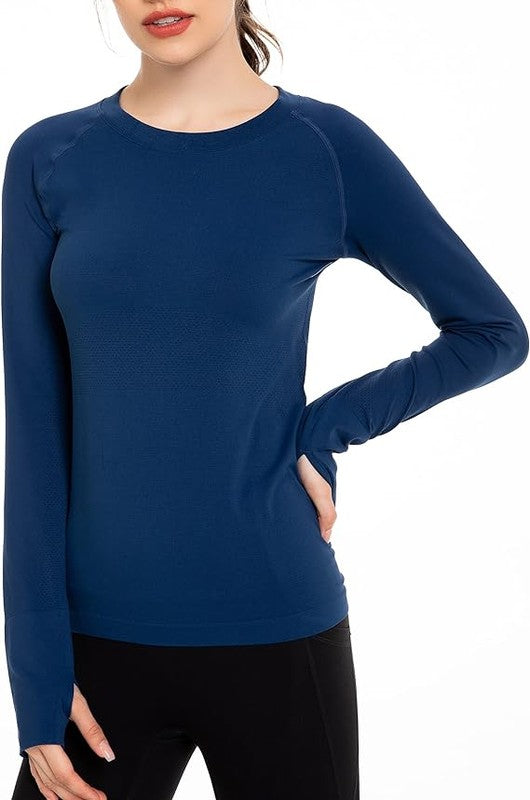 Long Sleeve Workout Shirts for Women-Charmful Clothing Boutique
