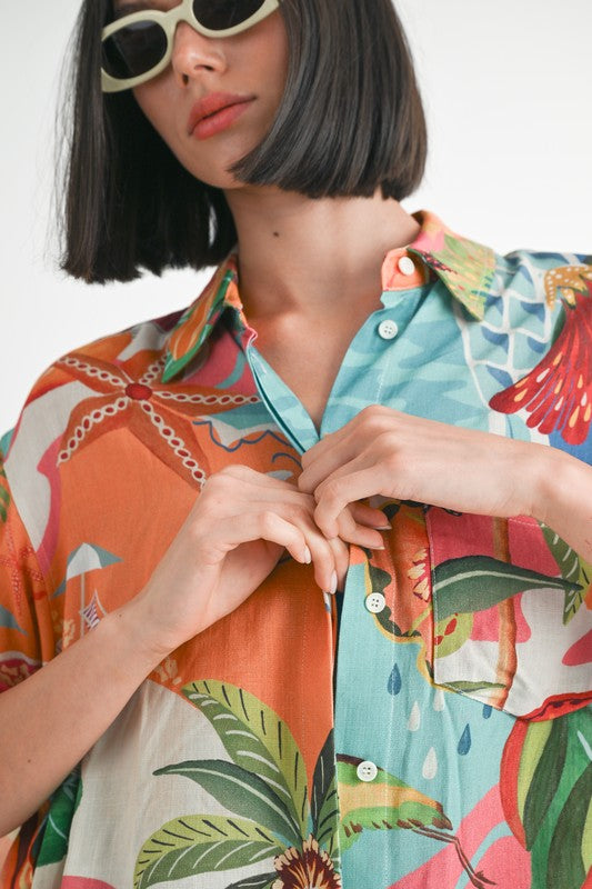 OVERSIZED CAMP SHIRT-Charmful Clothing Boutique