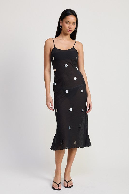 SQUARE NECK MIDI BIAS DRESS-Charmful Clothing Boutique