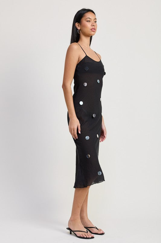 SQUARE NECK MIDI BIAS DRESS-Charmful Clothing Boutique
