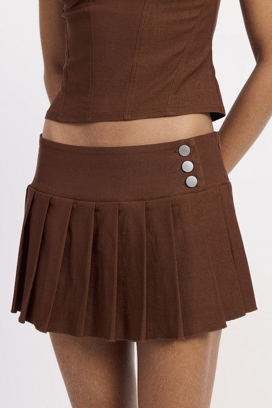 PLEATED MINI SKORT-Charmful Clothing Boutique