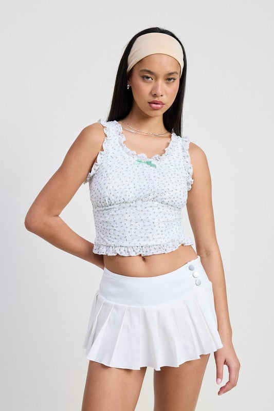 PLEATED MINI SKORT-Charmful Clothing Boutique