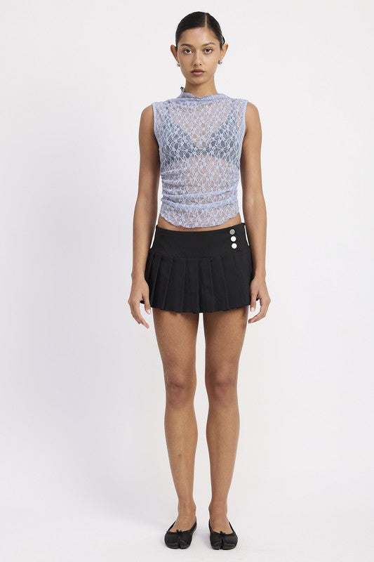 PLEATED MINI SKORT-Charmful Clothing Boutique