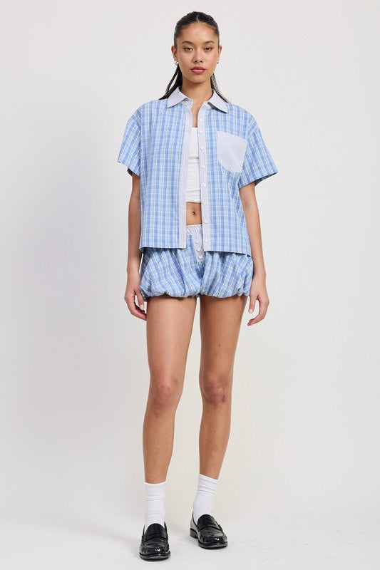 MIX MEDIA OVERSIZED SHIRT-Charmful Clothing Boutique
