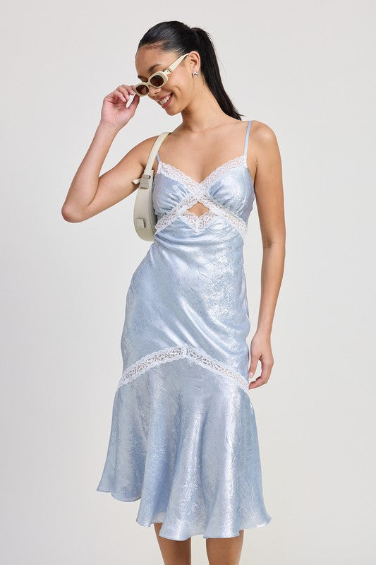 LACE TRIM MIDI SLIP DRESS-Charmful Clothing Boutique