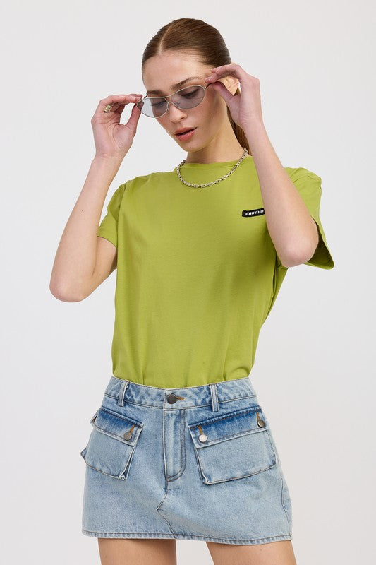 LOW WAIST DENIM MINI SKIRT WITH POCKETS-Charmful Clothing Boutique