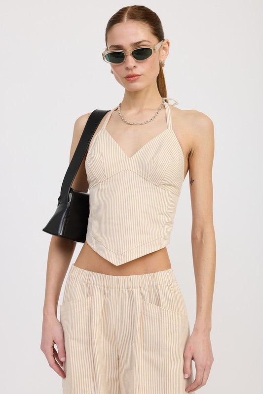 HALTER NECK BUSTIER TOP-Charmful Clothing Boutique