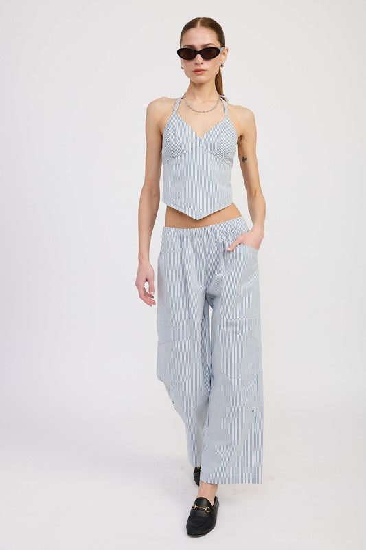 HALTER NECK BUSTIER TOP-Charmful Clothing Boutique