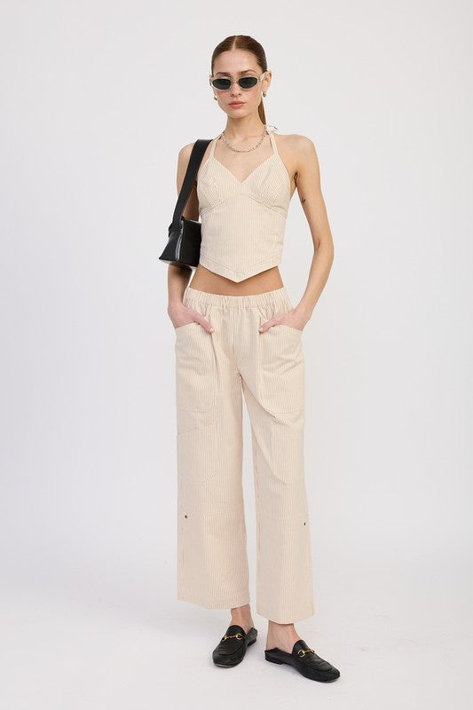 HALTER NECK BUSTIER TOP-Charmful Clothing Boutique