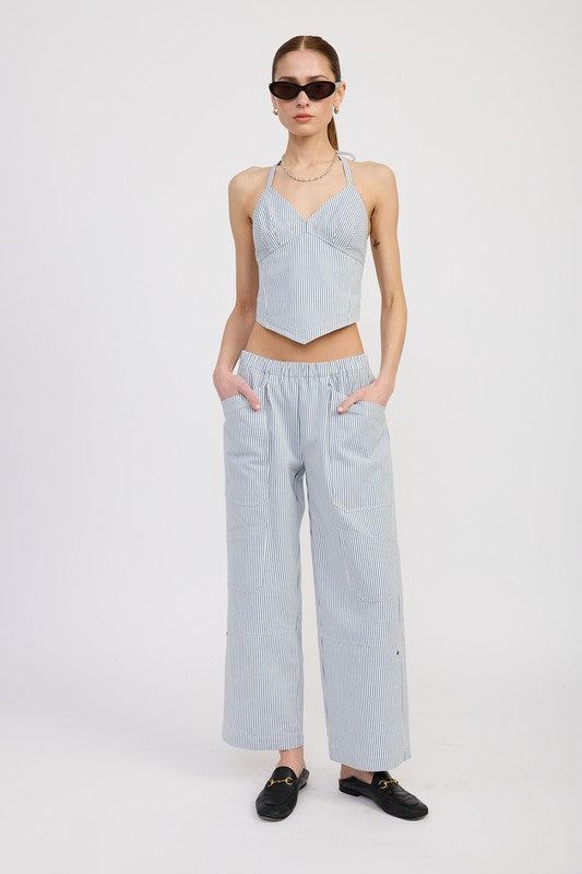 HALTER NECK BUSTIER TOP-Charmful Clothing Boutique