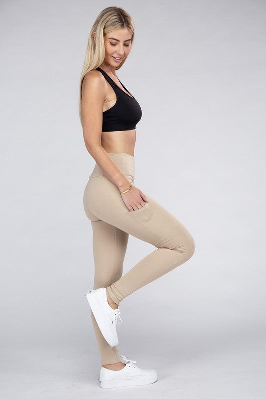 Active Leggings Featuring Concealed Pockets-Charmful Clothing Boutique