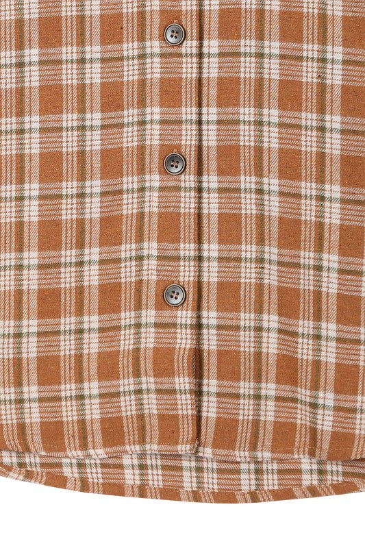 Autumn beige plaid shirts-Charmful Clothing Boutique