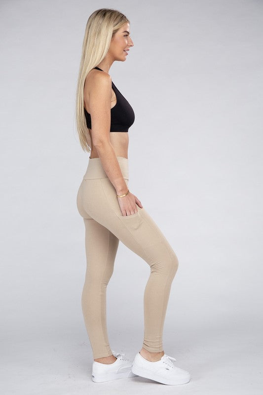 Active Leggings Featuring Concealed Pockets-Charmful Clothing Boutique