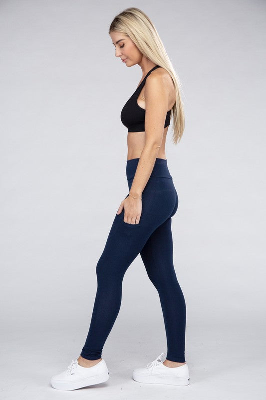 Active Leggings Featuring Concealed Pockets-Charmful Clothing Boutique