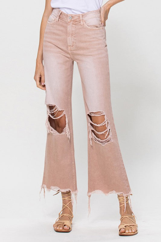 90's Vintage Crop Flare Jeans-Charmful Clothing Boutique