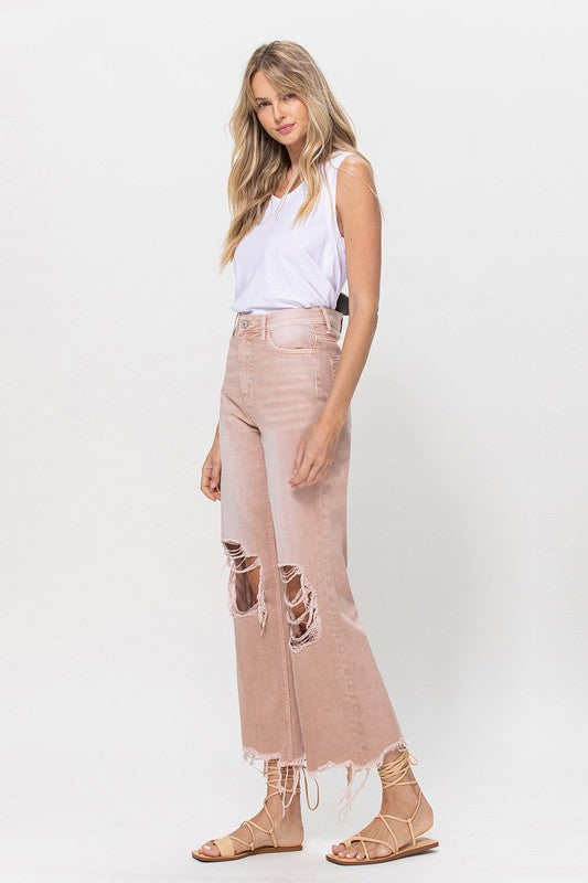 90's Vintage Crop Flare Jeans-Charmful Clothing Boutique