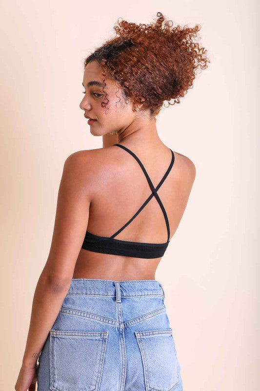 Crochet Lace High Neck Bralette-Charmful Clothing Boutique