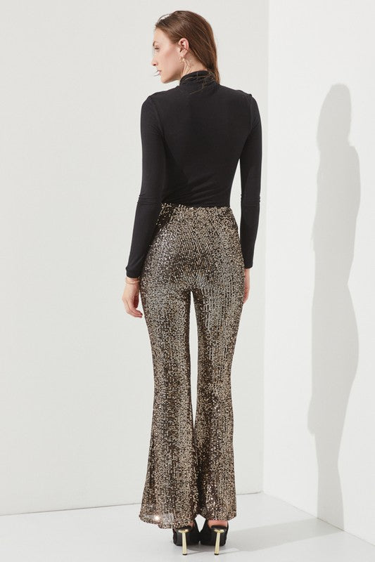 HIGHWAIST SEQUIN PANTS KRP3080-Charmful Clothing Boutique