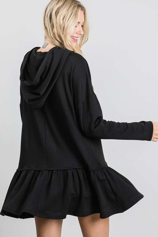 GIRLY PEPLUM HOODIE TUNIC-Charmful Clothing Boutique
