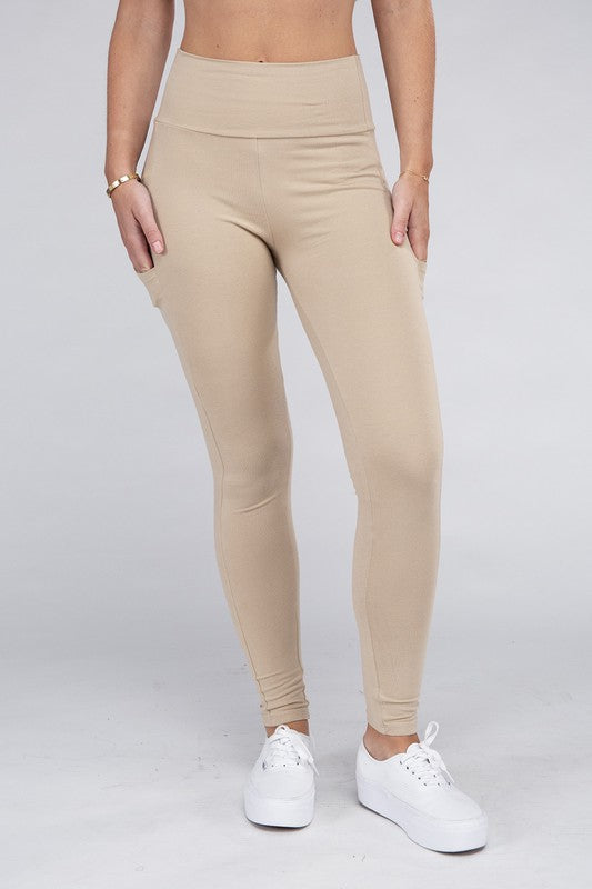 Active Leggings Featuring Concealed Pockets-Charmful Clothing Boutique