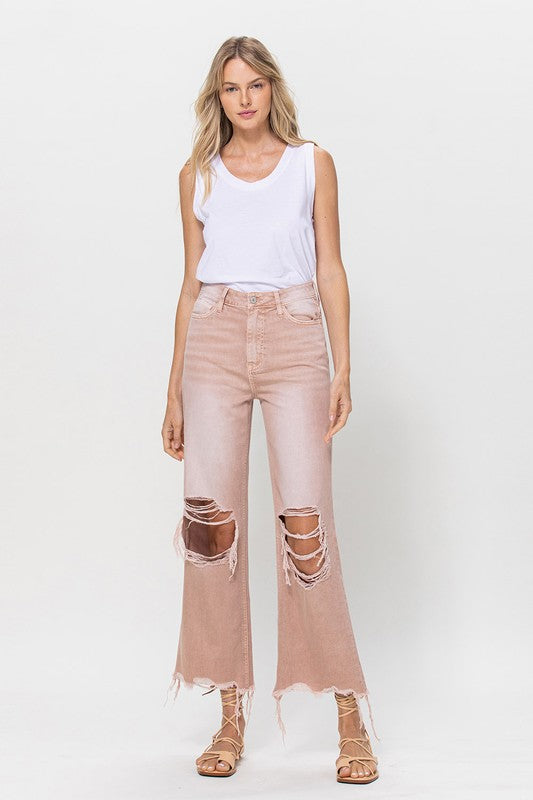 90's Vintage Crop Flare Jeans-Charmful Clothing Boutique