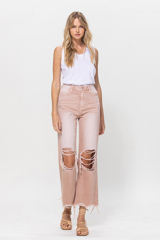 90's Vintage Crop Flare Jeans-Charmful Clothing Boutique