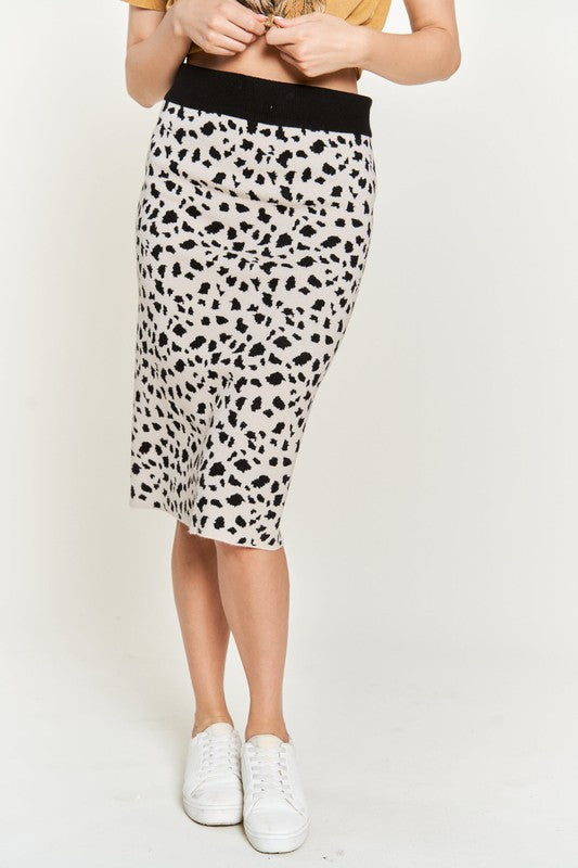 ANIMAL PRINT SWEATER SKIRTS KRS5026-2P-Charmful Clothing Boutique