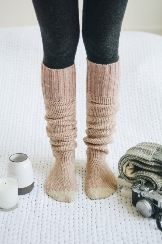 Knitted Lounge Socks-Charmful Clothing Boutique