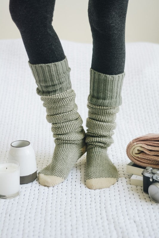 Knitted Lounge Socks-Charmful Clothing Boutique