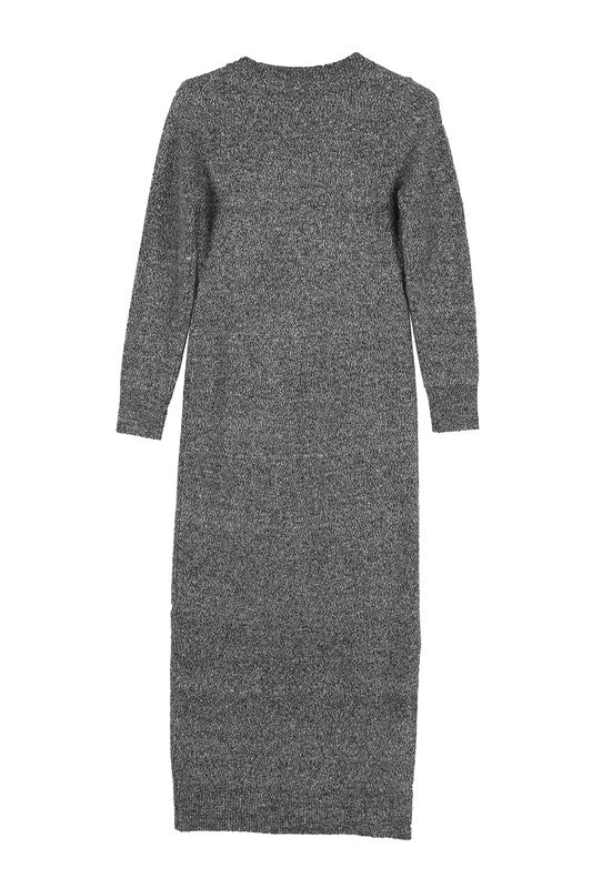 V-Neck Sweater Maxi Dress-Charmful Clothing Boutique