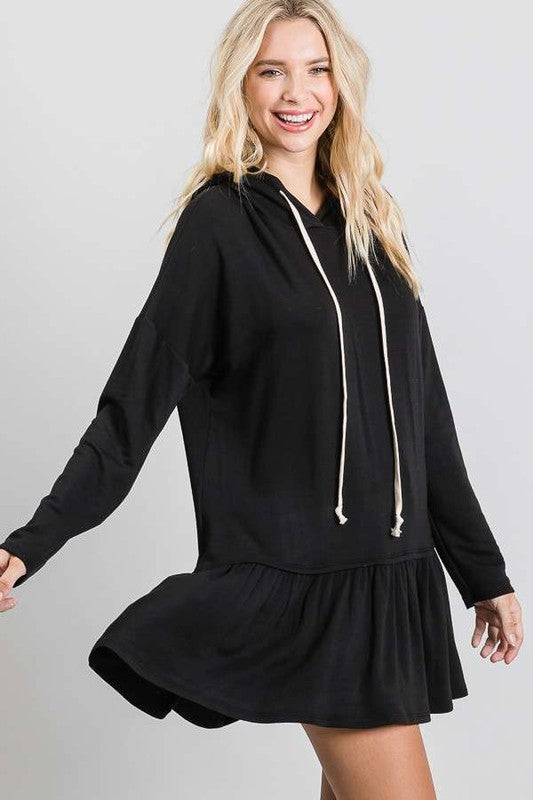 GIRLY PEPLUM HOODIE TUNIC-Charmful Clothing Boutique