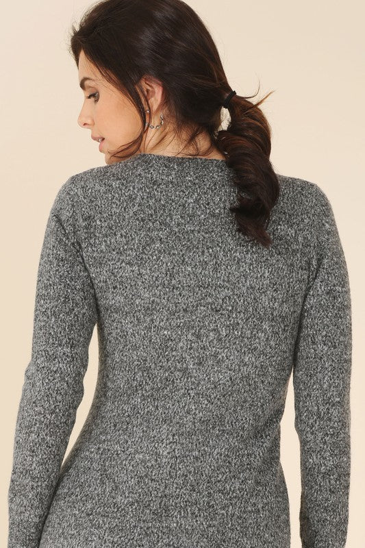 V-Neck Sweater Maxi Dress-Charmful Clothing Boutique