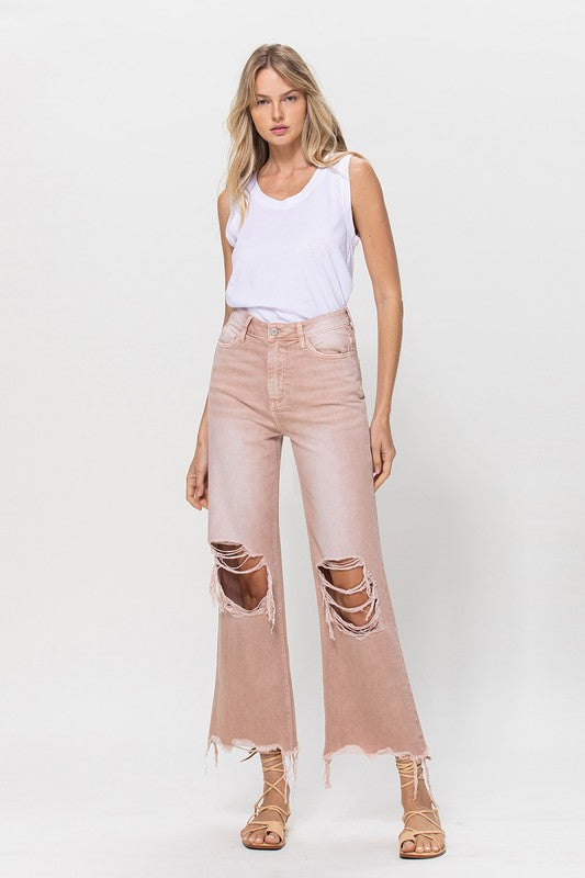 90's Vintage Crop Flare Jeans-Charmful Clothing Boutique