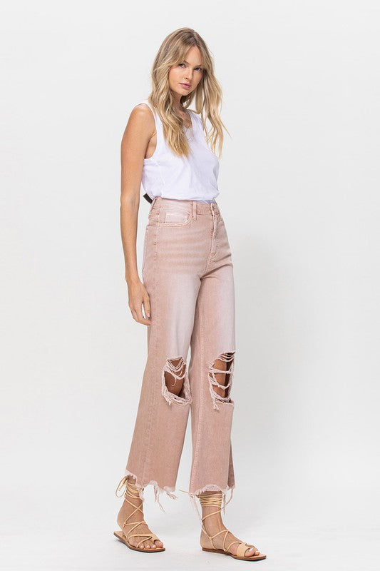 90's Vintage Crop Flare Jeans-Charmful Clothing Boutique
