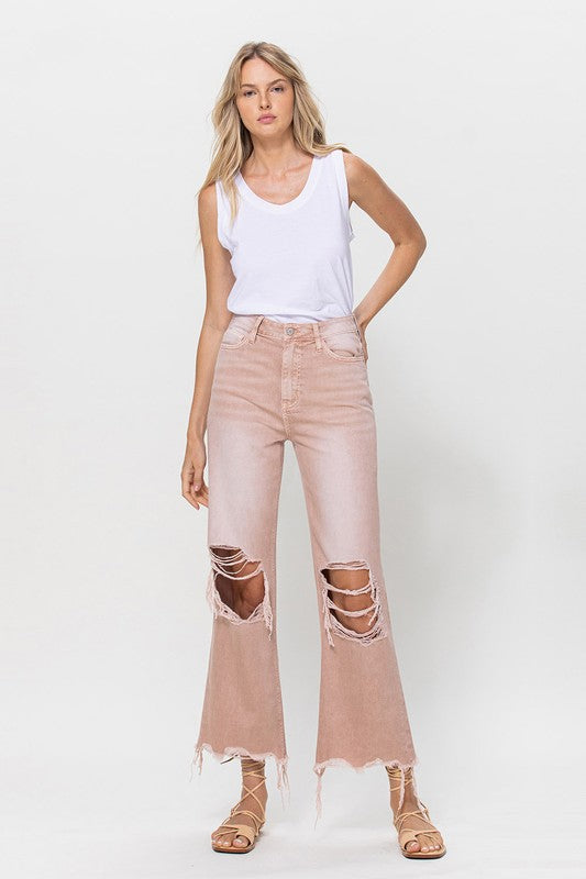 90's Vintage Crop Flare Jeans-Charmful Clothing Boutique
