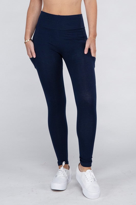 Active Leggings Featuring Concealed Pockets-Charmful Clothing Boutique