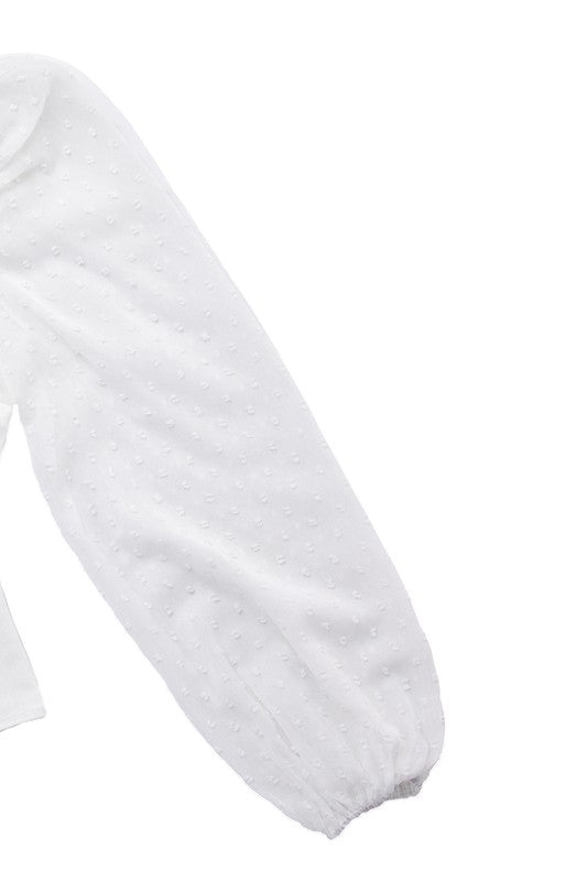 LS shirring sleeve bodysuit-Charmful Clothing Boutique
