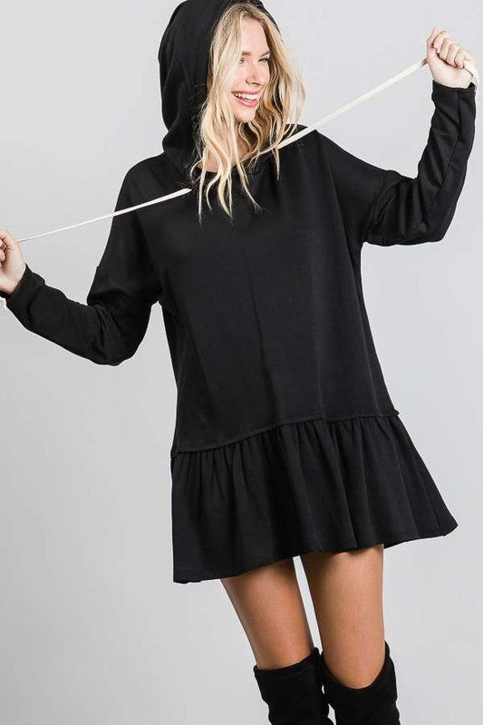 GIRLY PEPLUM HOODIE TUNIC-Charmful Clothing Boutique
