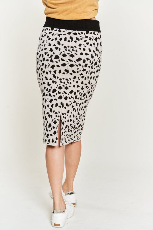 ANIMAL PRINT SWEATER SKIRTS KRS5026-2P-Charmful Clothing Boutique