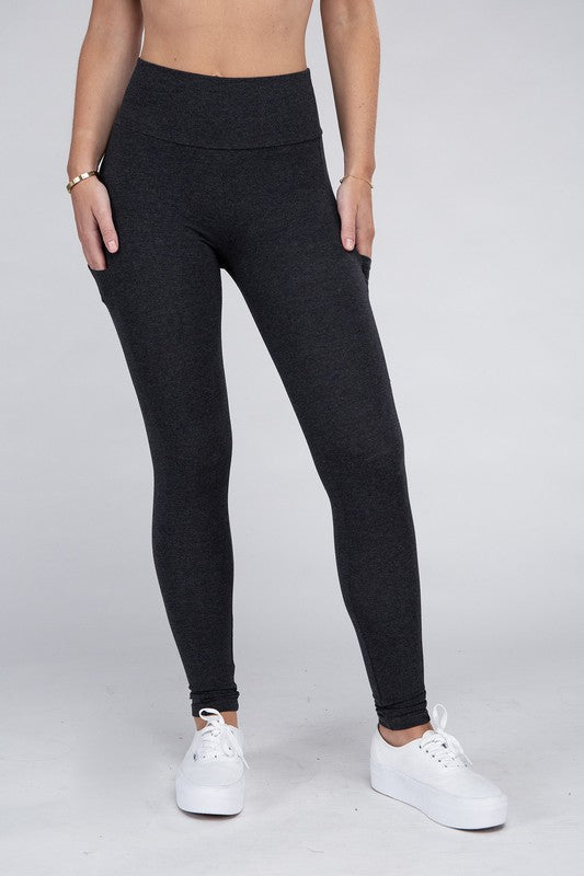 Active Leggings Featuring Concealed Pockets-Charmful Clothing Boutique