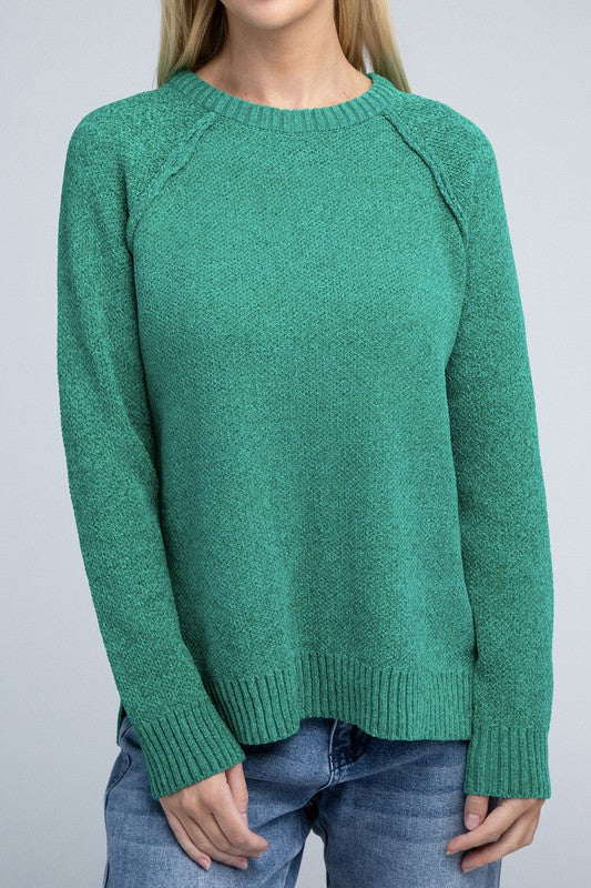 Raglan Chenille Sweater-Charmful Clothing Boutique