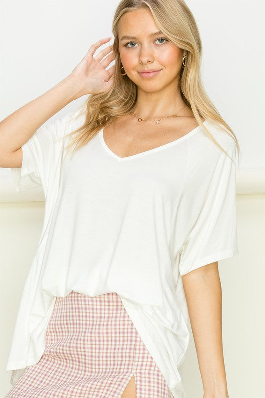 At Rest Oversized Short Sleeve Top-Charmful Clothing Boutique