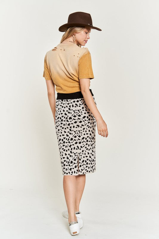 ANIMAL PRINT SWEATER SKIRTS KRS5026-2P-Charmful Clothing Boutique