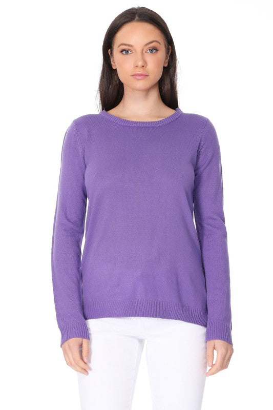 Long Sleeve Crewneck Pullover Sweater-Charmful Clothing Boutique
