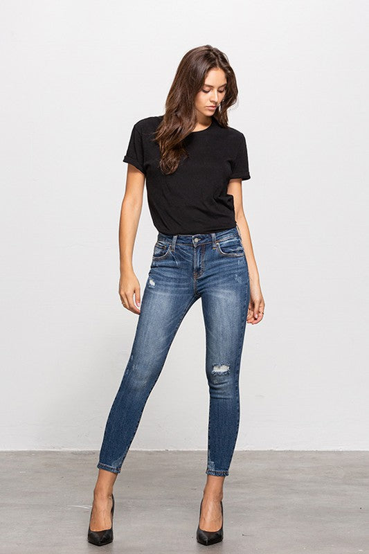 MID-RISE ANKLE SKINNY JEANS-Charmful Clothing Boutique