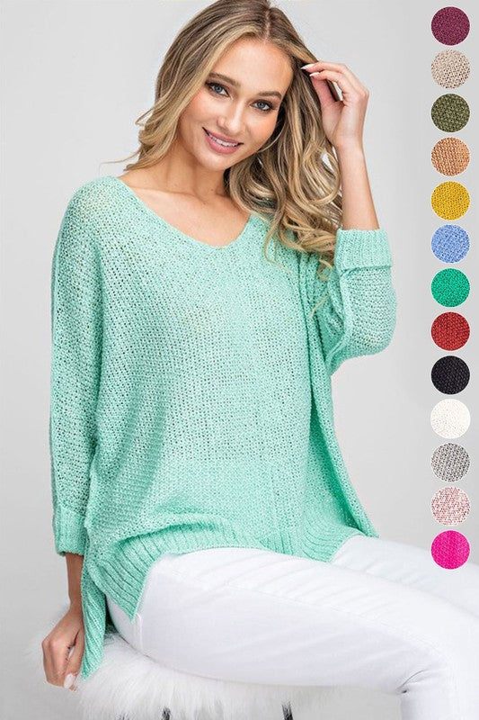 Crew Neck Knit Sweater-Charmful Clothing Boutique