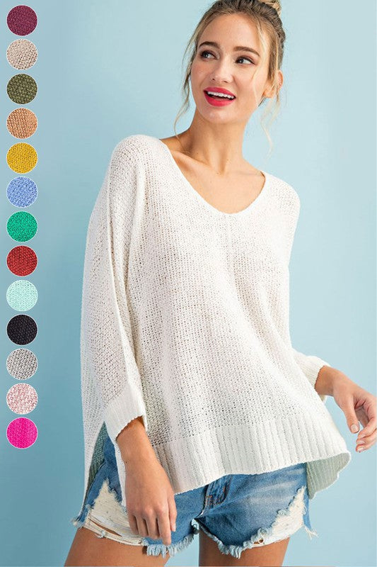 Crew Neck Knit Sweater-Charmful Clothing Boutique